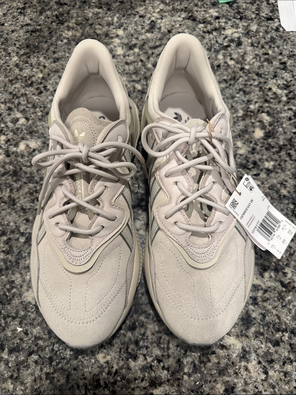 adidas Women’s Light Beige Suede Mesh Chunky Sneakers